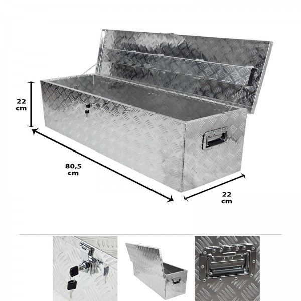 Grafner® Werkzeugkasten Alu Transportbox 80,5 x 22 x 22 cm