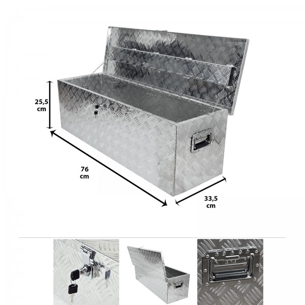 Grafner® Werkzeugkasten Alu Transportbox 76 x 33,5 cm x 25,5 cm