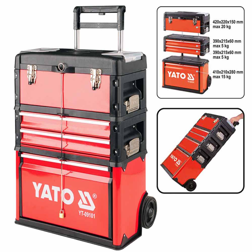 YATO YT-0882 Werkzeugkasten Werkzeugkoffer Werkzeugkiste Werkzeugbox Werkstatt 