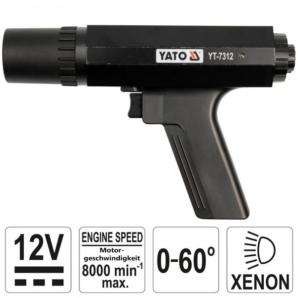 YATO Zündlichtpistole / Stroboskoplampe 12V 8000 U/min