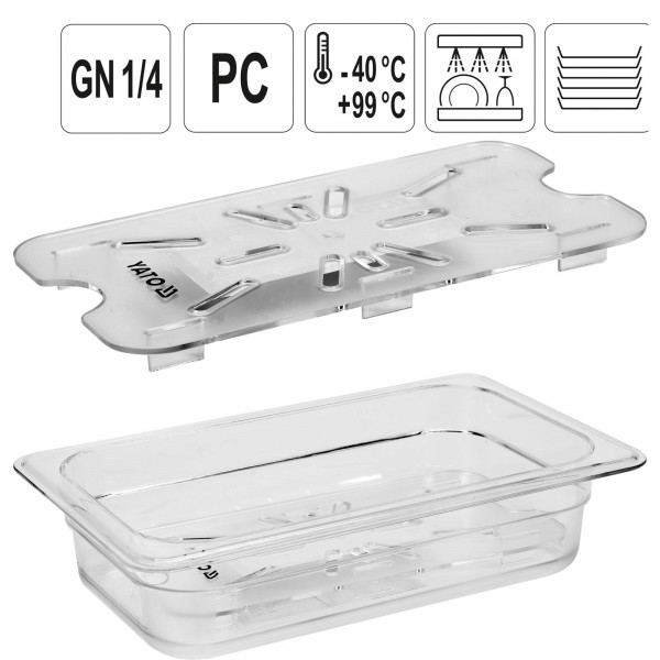 YATO Profi GN Gastronorm Abtropfgitter für Behälter Kunststoff 1/4 YG-00463