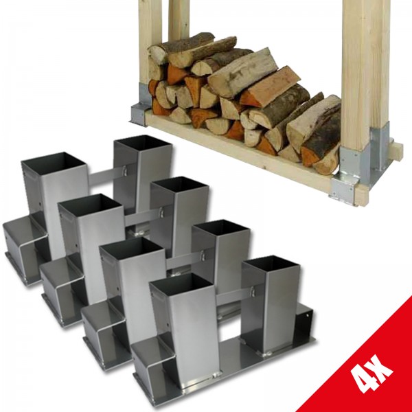 Grafner® 4x Holzstapelhilfe Holzstapelhalter Brennholz Kaminholzregal