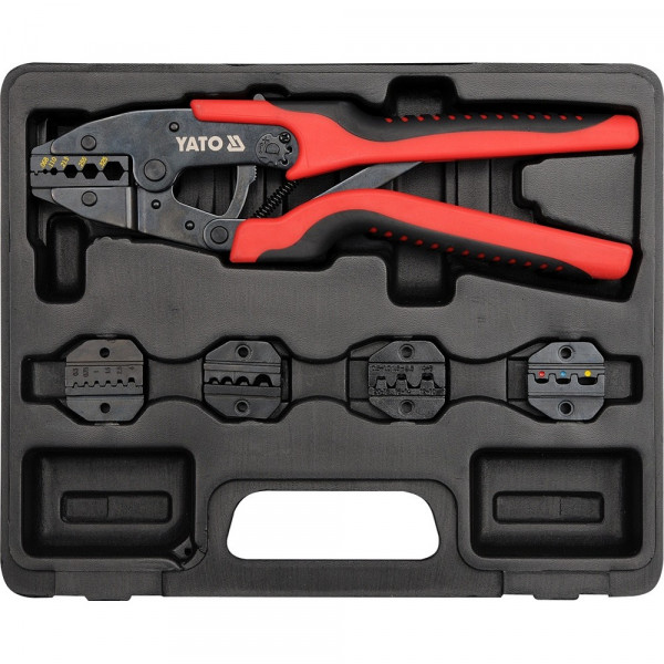 YATO Profi Crimpzangen-Set mit 5 Backen YT-2245
