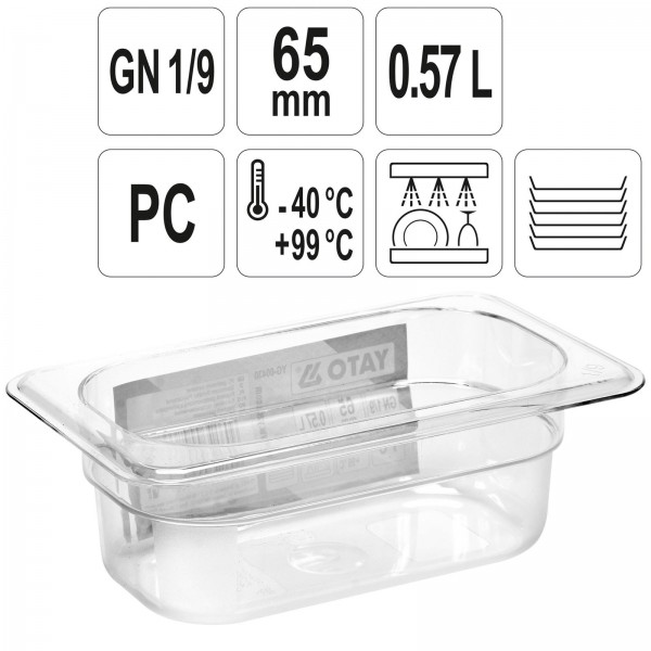 YATO Profi GN Gastronorm Behälter Kunststoff 1/9 65mm
