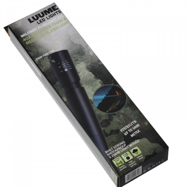 LUUME LED Stab-Taschenlampe | 5 Modi | Fokus | 12345