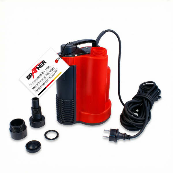 Grafner Flachsaugerpumpe Automatik 750 Watt / 10500 L/h FP11156
