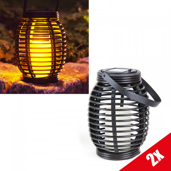 2x Grafner LED-Solar Laterne oval ca. 20 cm SL10706 (2x19371)