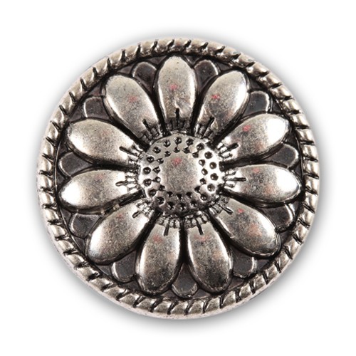 Druckknopf für Chunks-Armband Struktur Silber Blume