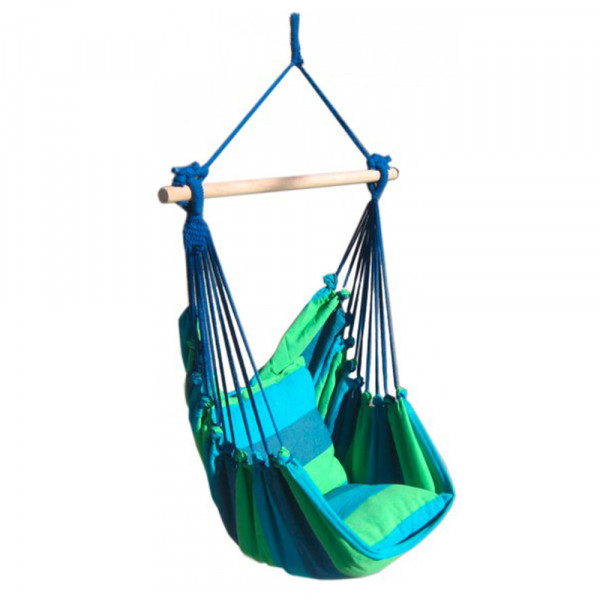Garden Pleasure Hängesessel TOBAGO mit 2 Kissen 507016 blau/grün