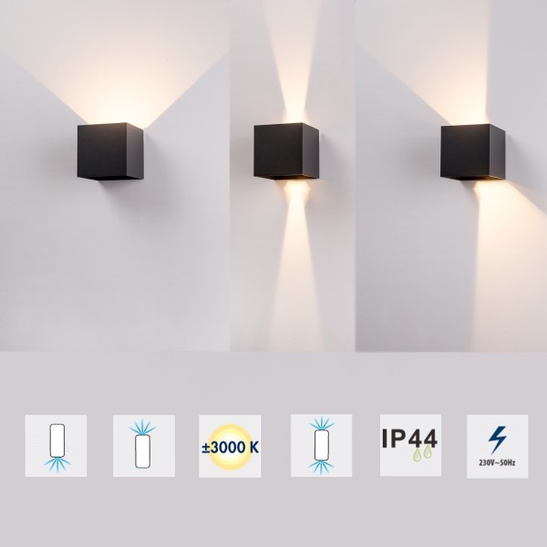Grafner® Aluminium Wandlampe anthrazit WL10803 Wandleuchte für Innen und Außen